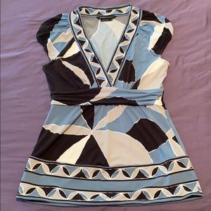 BCBGMaxazria XS Blue/Grey Blouse